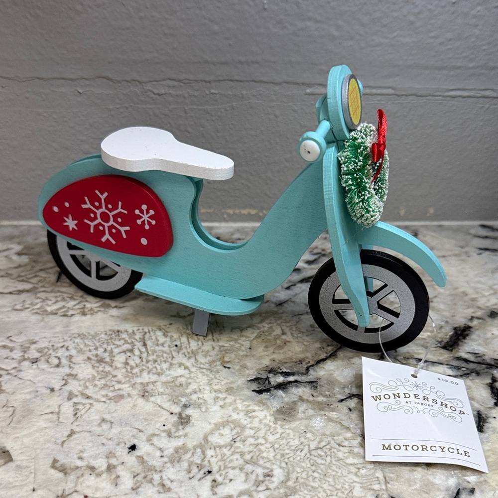 Wondershop at Target Festive Bird Scooter Motorcycle Decor - Light Blue and Red